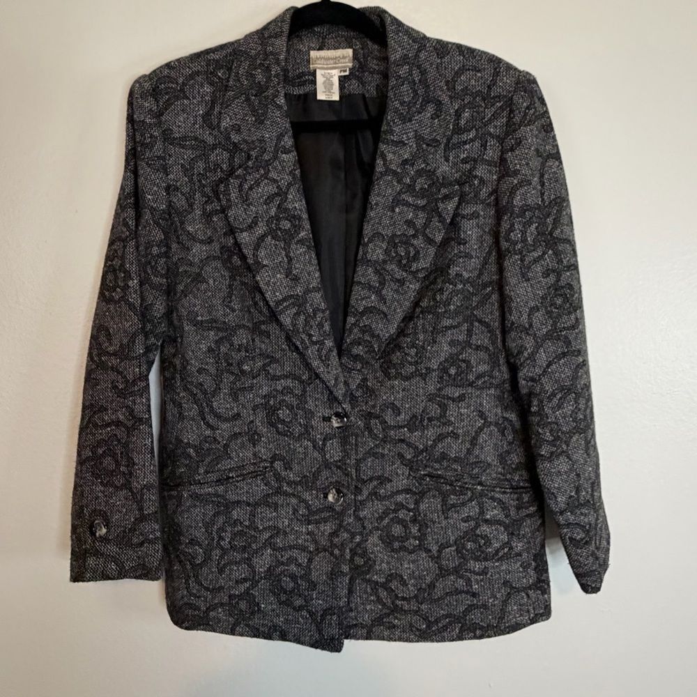 Coldwater Creek Blazer Women’s Size  Medium P Gray Wool Blend Fully Lined Petite